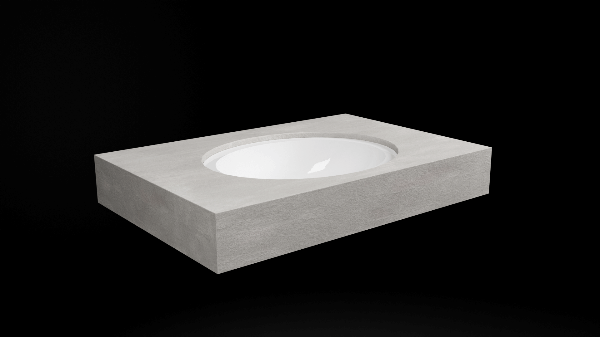 DesignFlow - Mediterrán Kerámia - Egyedi, kézzel készített mosdópult - 800x550x120 - Ovális mosdó - Base Ash