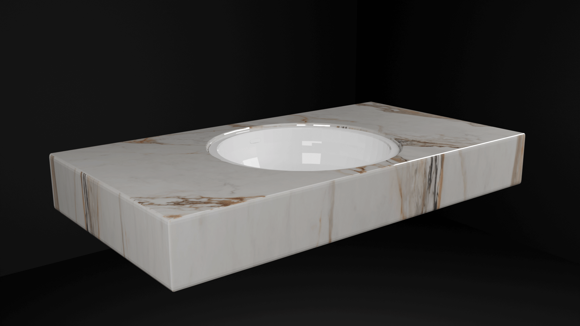 DesignFlow - Mediterrán Kerámia - Egyedi, kézzel készített mosdópult - 1000x550x120 - Kerek mosdó - Macchia Vecchia