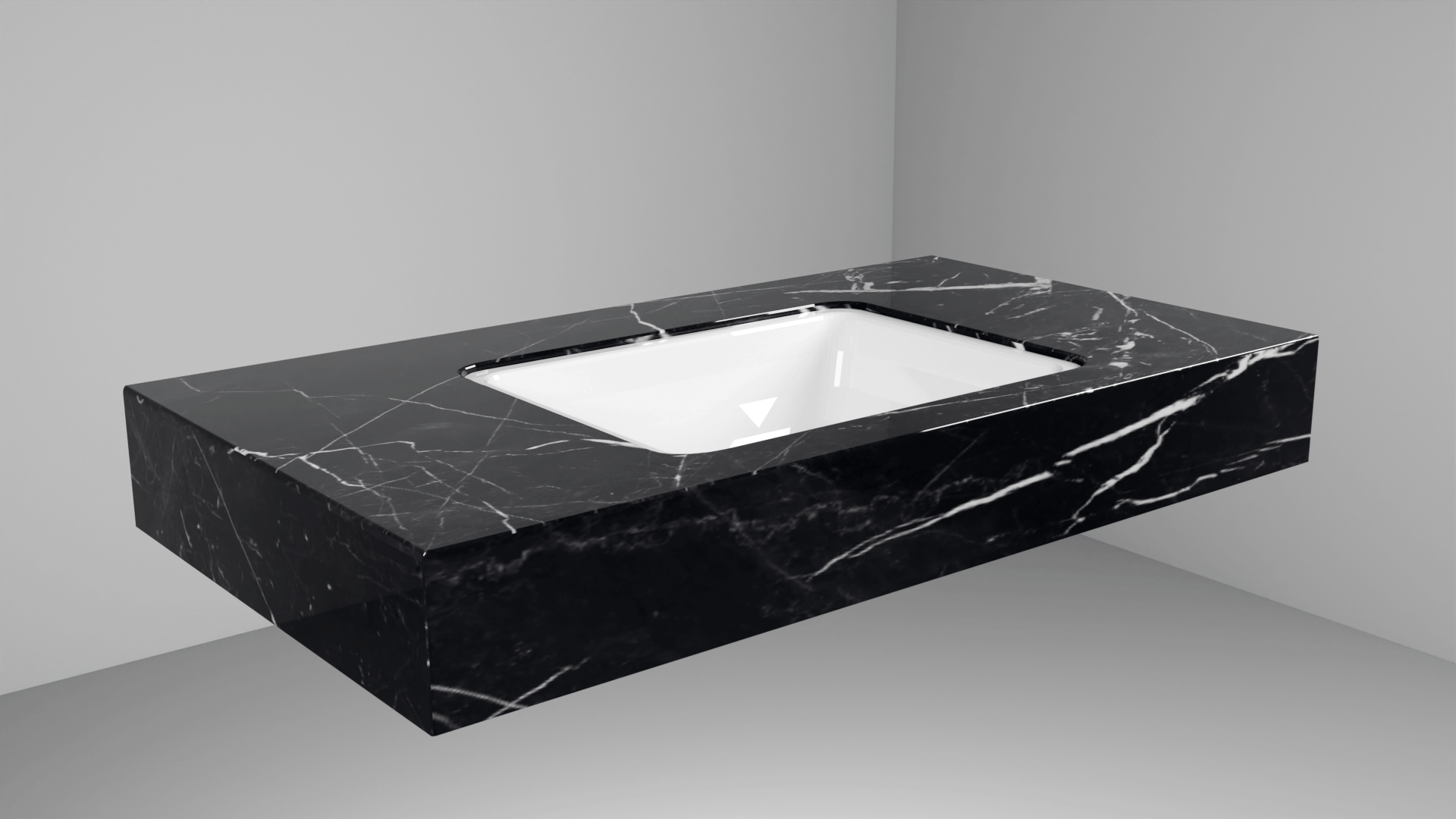 DesignFlow - Mediterrán Kerámia - Egyedi, kézzel készített mosdópult - 1000x550x120 - Négyszögletes mosdó - Marquina Select