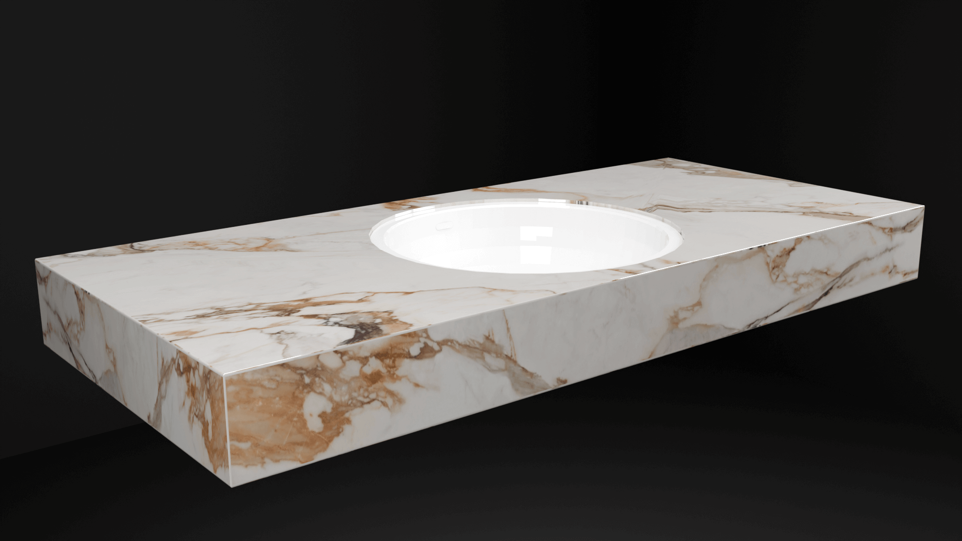 DesignFlow - Mediterrán Kerámia - Egyedi, kézzel készített mosdópult - 1200x550x120 - Kerek mosdó - Macchia Vecchia