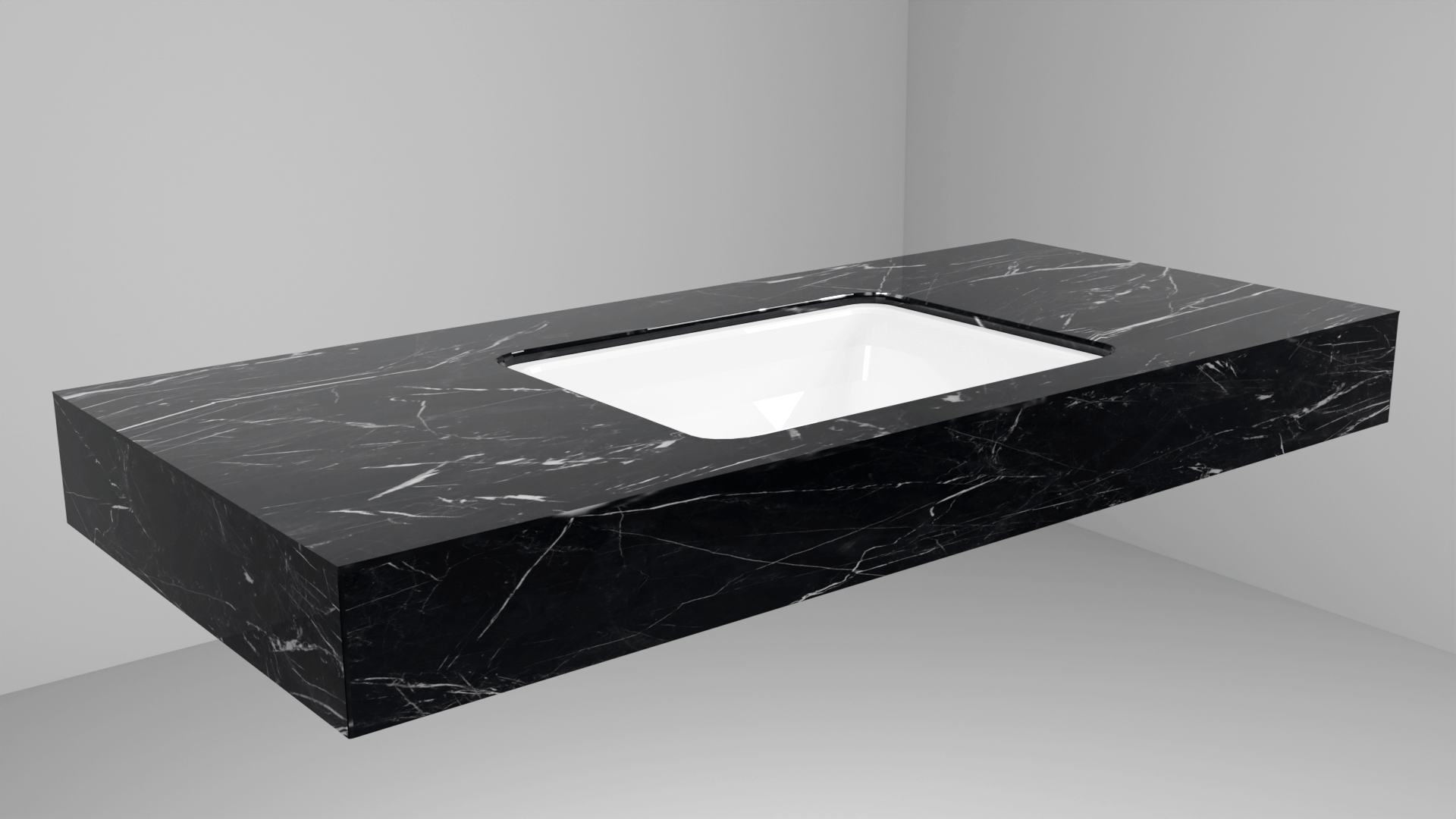 DesignFlow - Mediterrán Kerámia - Egyedi, kézzel készített mosdópult - 1200x550x120 - Négyszögletes mosdó - Marquina Select